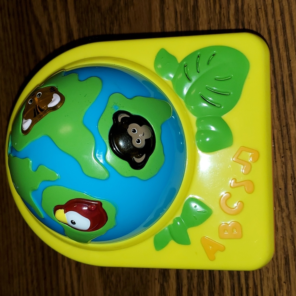 EVENFLO Infant Child ABC Musical 3-Button Learning Toy-Monkey/Bird/Cat-Strap-EUC